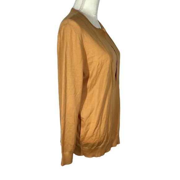 Akris Punto Sweater Virgin Wool Orange Knitwear Faux Layer Size US 10 UK 14 - Picture 2 of 7